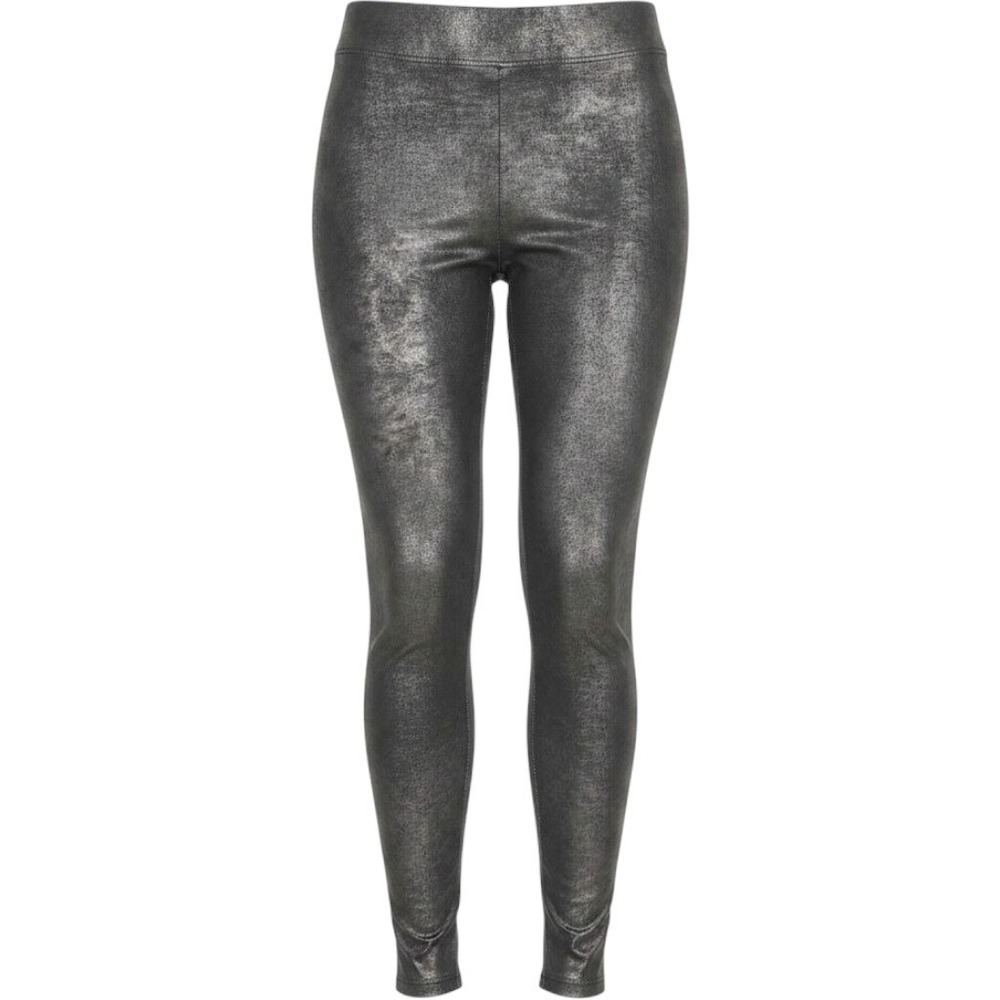 Free People Vegan Leather Metallic Charcoal Grey Zipper Ankle Leggings XS